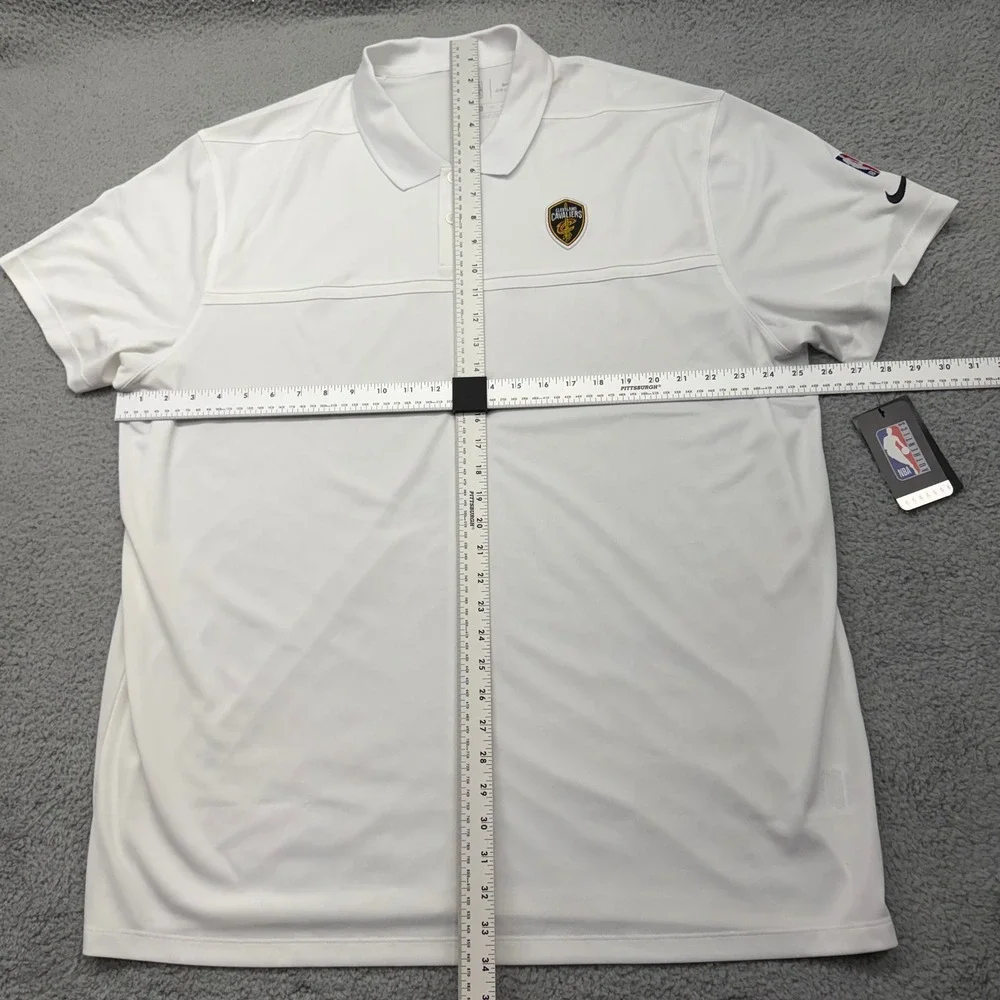 Nike‎ CN5895-100 Mens XXL NBA Cleveland Cavaliers White Dri-FIT Coach Polo Shirt